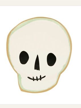 Meri Meri It's Halloween Skull Paper Plates Set of 16 NEW
